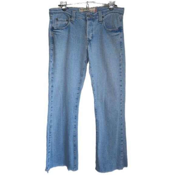 Levi's 513 Slouch Bootcut Jeans Juniors 9 Low Rise Flare Light Wash Raw Hem Y2K - Picture 1 of 11